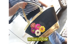 Flowers Embroidery Cotton Fashion Handbags