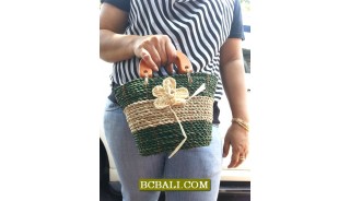 Hand Bags Straw Roupe Flowers