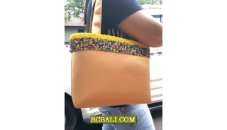 Ladies Cotton Handbags with Beads Belts