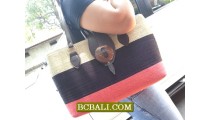 Multi Coloring Straw Handbags Handmade