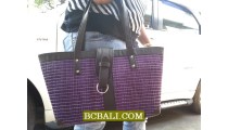 Straw Handmade Handbags Design Solid Color