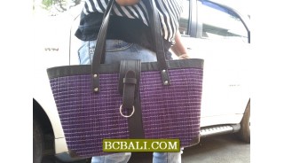 Straw Handmade Handbags Design Solid Color