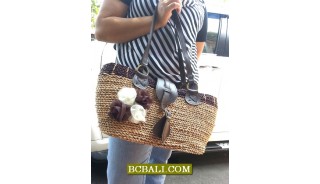Flowers Straw Bags Natural Roupe Shopping