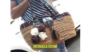 Flowers Straw Bags Natural Roupe Shopping