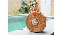 sling bags circle rattan with sea shells accessories