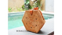 Shape rattan ata sling bags natural handmade