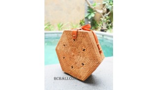 Shape rattan ata sling bags natural handmade