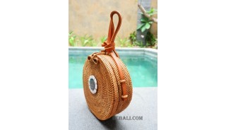 bali rattan sling bags rattan with seashells