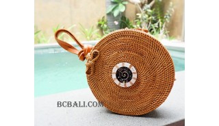 bali rattan sling bags rattan with seashells