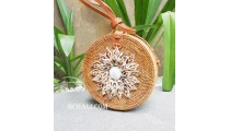 natural circle bags rattan with seashells full handmade