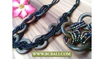 Bali Wooden Necklace Bead Wrap Sets Matching