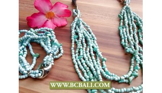 Beading Stone Charm Necklace Long Strands