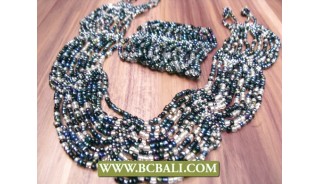 Chocker Necklaces Beads Multi Strand Sets