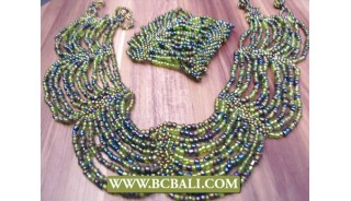 Chocker Necklaces Beads Multi Strand Sets