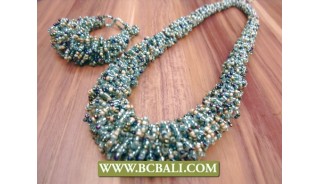Indonesian Beads Necklace Set Bracelet