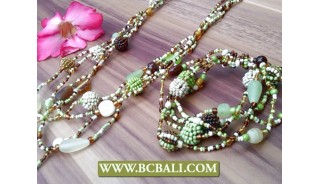 Glass Beads Mix Necklaces Bracelets Sets