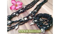 Multi Seeds Charm Necklaces Bracelets Sets