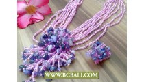 Purple Beauty Necklaces Pendant Stone Sets