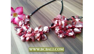 Color Nuged Shells Flowers Necklace Sets