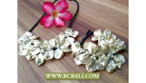 Nuged Shells Flowers Necklace Set Bracelets