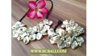 Nuged Shells Flowers Necklace Set Bracelets