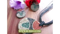 Leather Rope Crack Shells Pendants