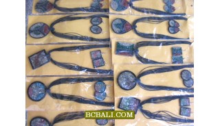 ethnic necklaces pendants resin sand motif beaded seeds