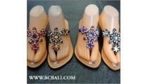 Wedges Slippers Bali Handmade Leather Sequins