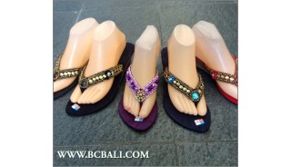 Bali Slippers Wedges Beads