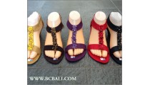 Bohemian Sandals Wedges Suede Bali