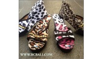 Wedges Sandals Tigers Leather Bali Handmade
