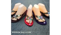 Women Sandal Semi Wedges Sequins Suede