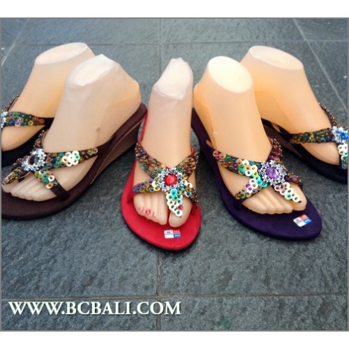 Women Sandal Semi Wedges Sequins Suede - indonesia wedges full glass ...