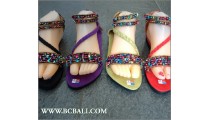 Bali Seed Fringed Sandals Beaded