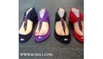 Bohemia Leather Suede Slippers Sandal Beads