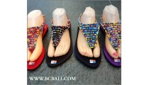 Multi Color Seeds Bead Slippers Sandals