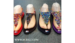 Multi Color Seeds Bead Slippers Sandals