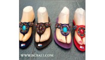 Sandals Bead Stones Slippers Bohemian 
