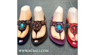 Sandals Bead Stones Slippers Bohemian 