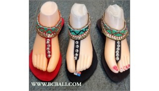 Slippers Sandals Full Beading Bohemian