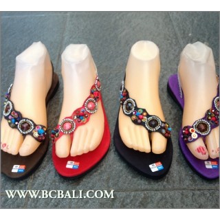 New Slippers Stretch Sandals Beaded