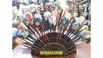 handpainted wood hair stick hand painting ethnic