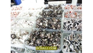 Olon organic seashells died finger rings wholesale 