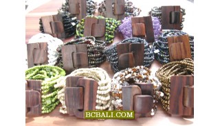 Bead Bracelet Wooden Buckles Clasps Stretching