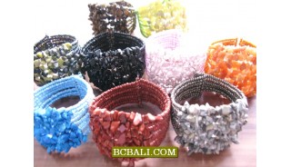 Cuff Bracelets Beads Sequins with Stone